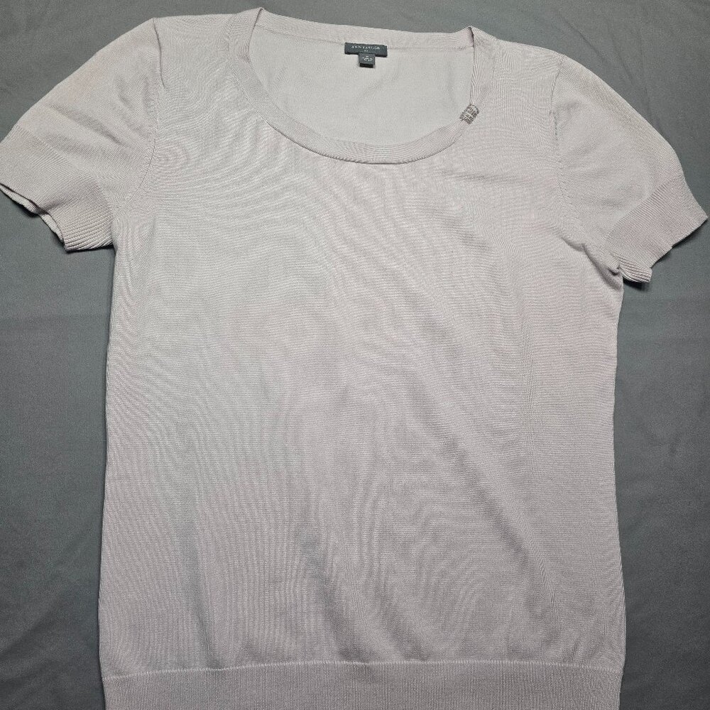 Ann Taylor Dusty Pink Knit Short Sleeve Women's Blouse in Size S